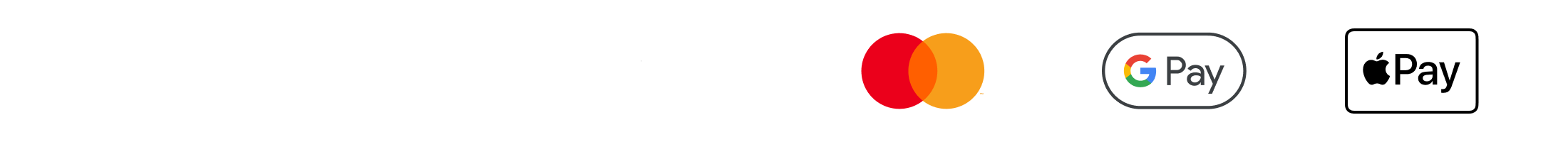 Métodos de pago - Visa, Mastercard, Google Pay, Apple Pay